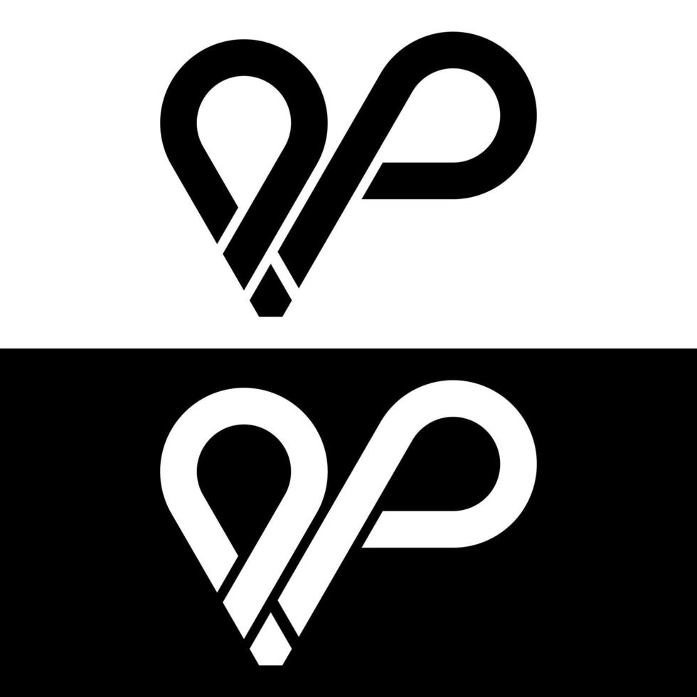 diseño de logotipo letra o y p vector