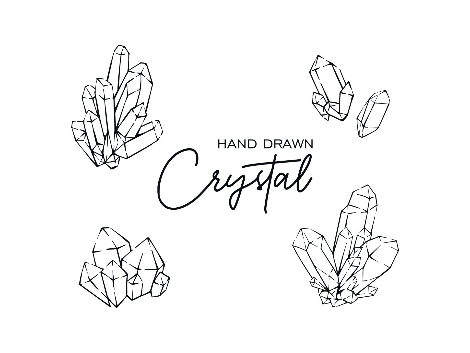 Simple drawing of crystal quartz mineral element illustration vector