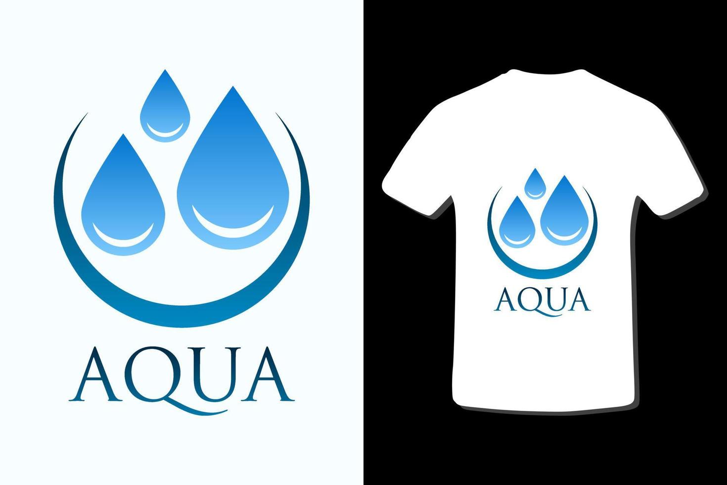 diseño de maqueta de camiseta con símbolo de gotas de agua aqua creativa chill vector