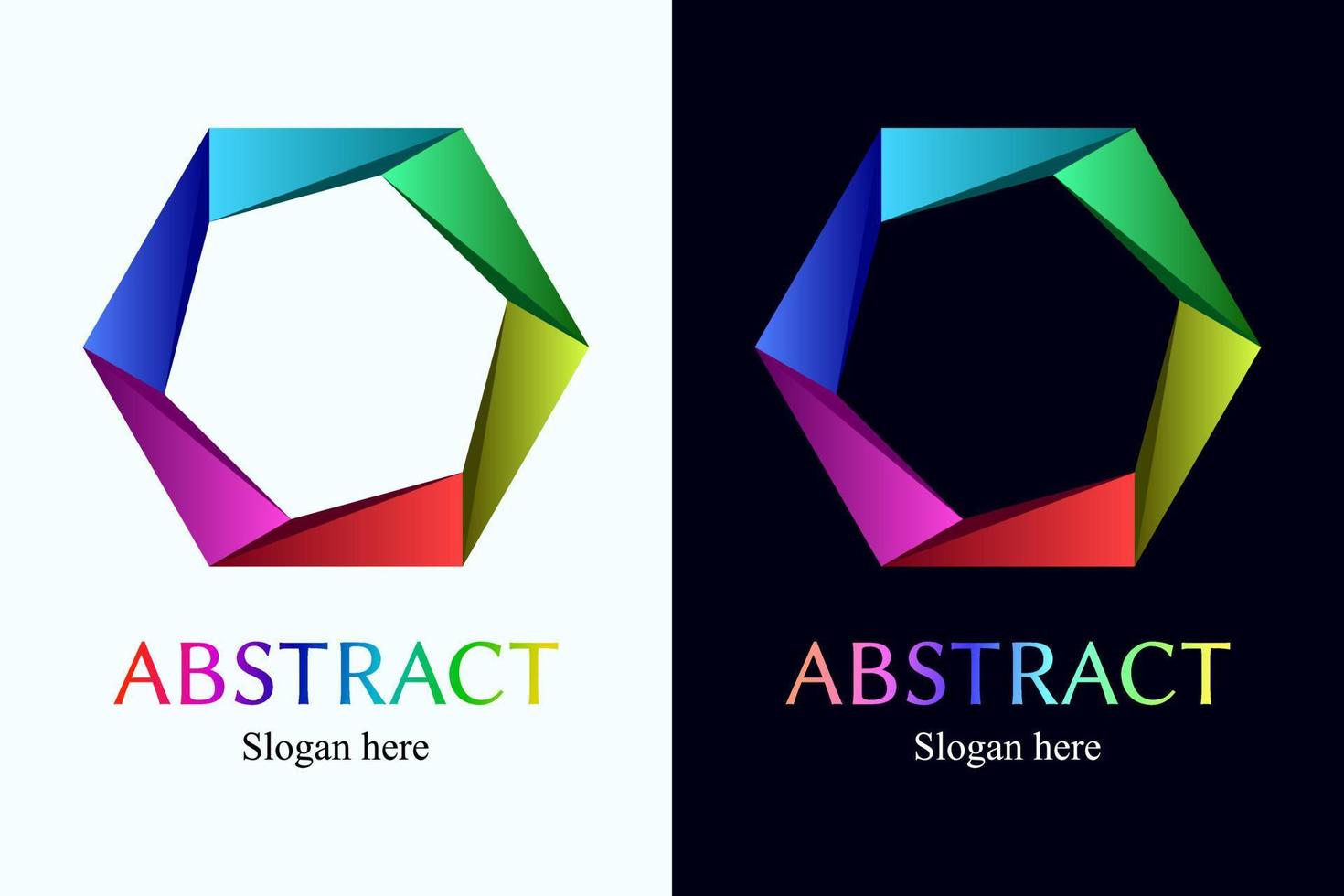 Abstract colorful hexagonal editable logo template vector