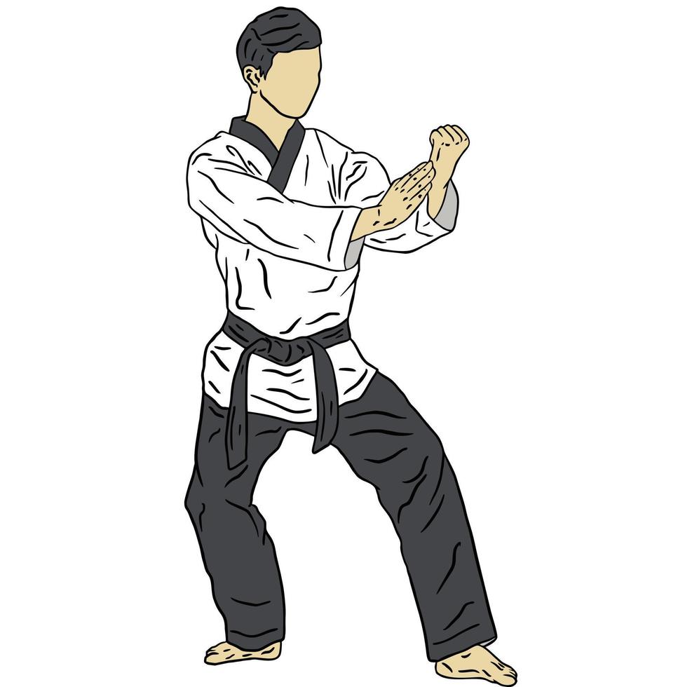 vector de logotipo de ilustración de taekwondo