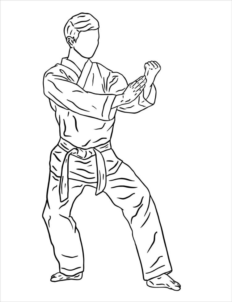 outline logo vector taekwondo fighter icon logo