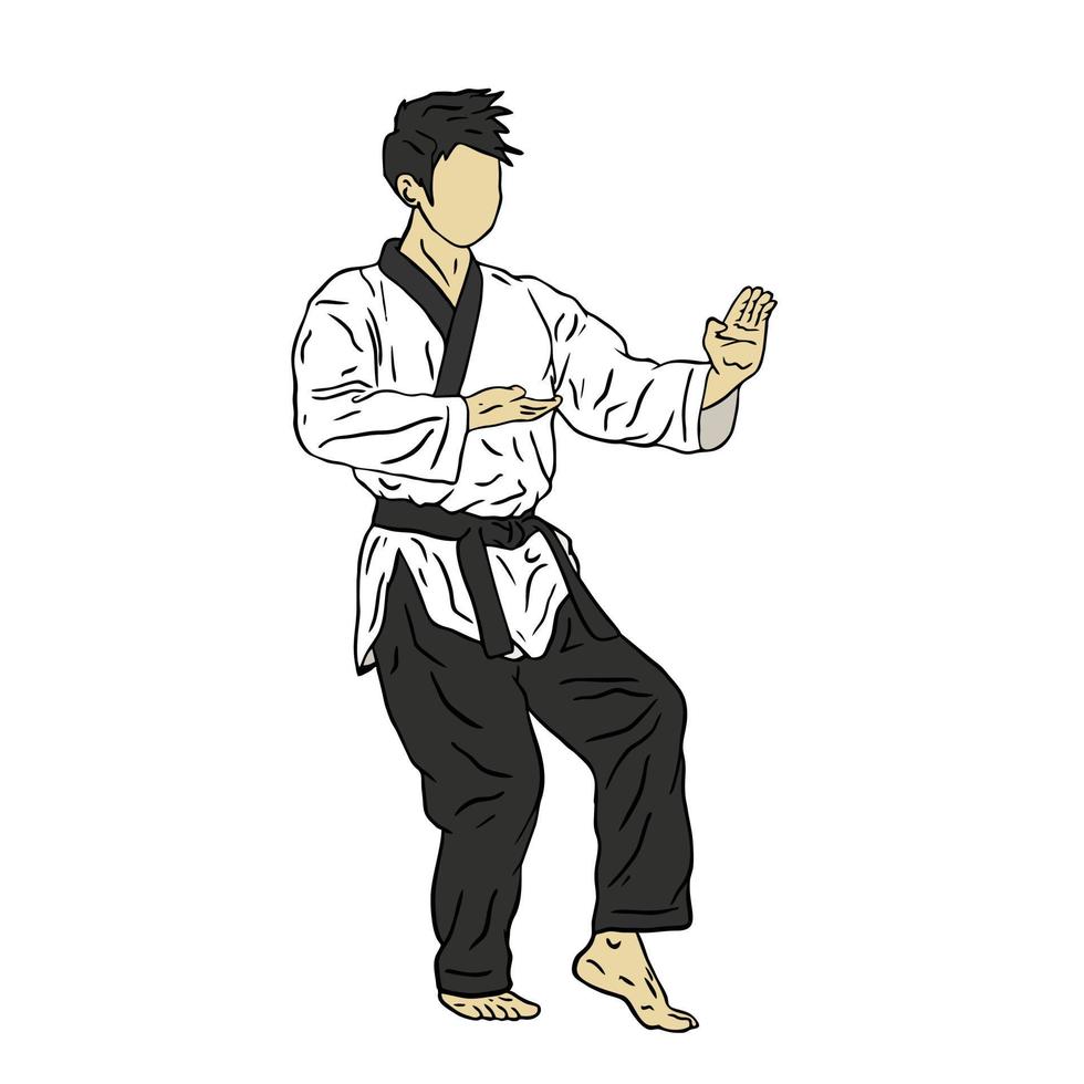 TAEKWONDO ILLUSTRATION LOGO VECTOR