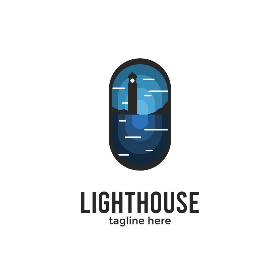 lighthouse vector logo isolated on white background