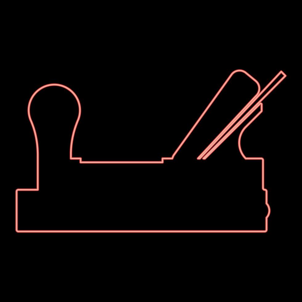 Neon jointer plane with wood icon red color vector illustration image flat style