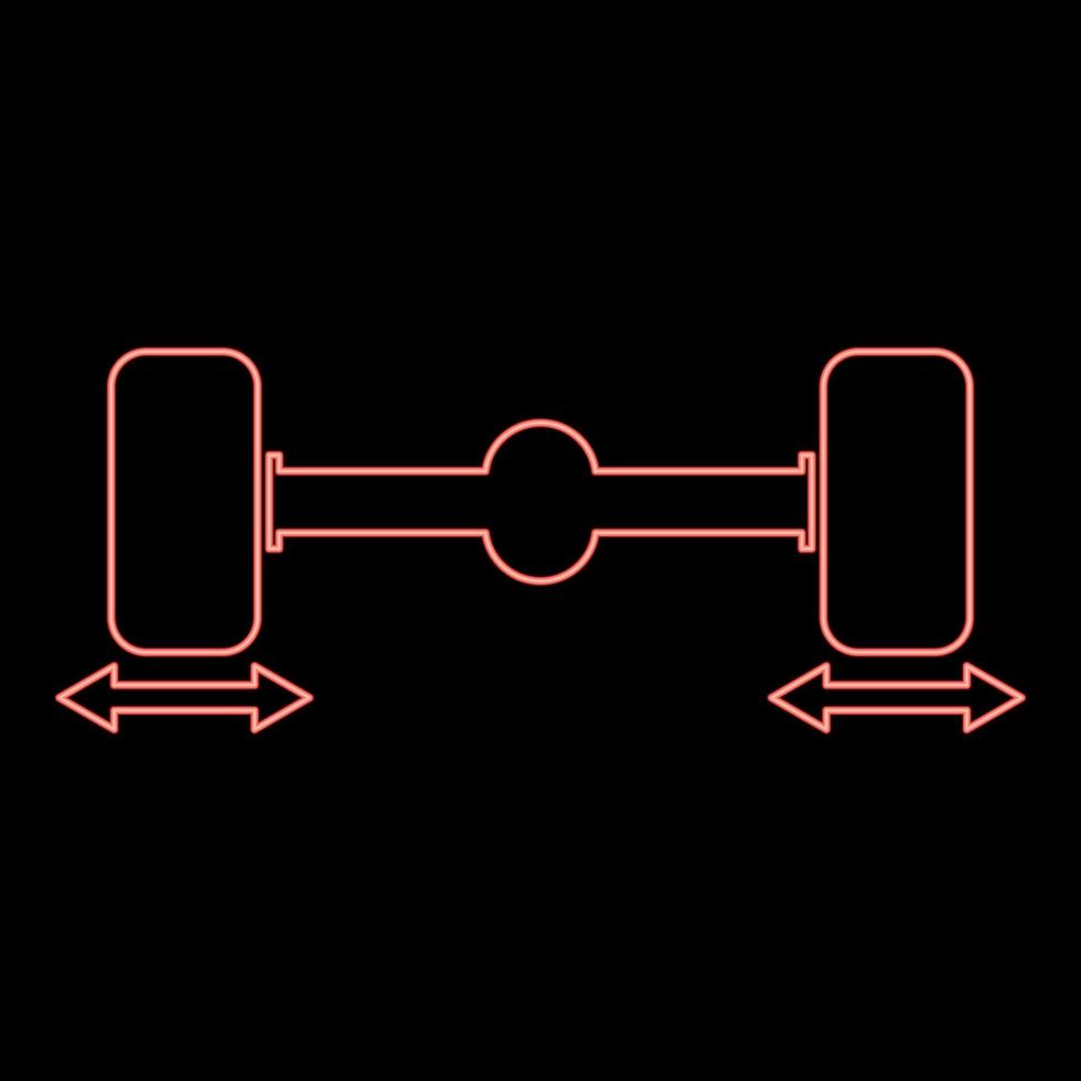 Neon fix car wheels computer wheel balancer icon red color vector illustration image flat style