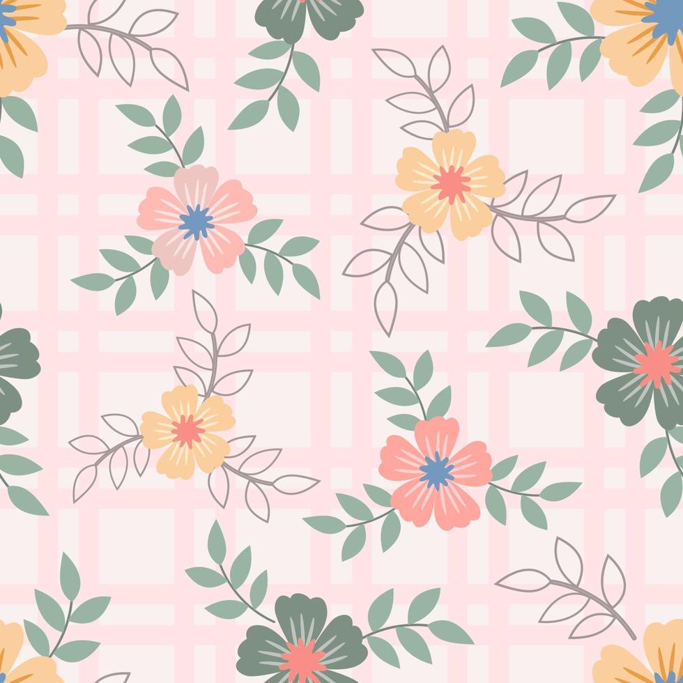 Floral seamless pattern with beautiful Flowers vector