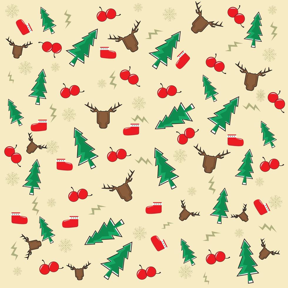 Vector Illustration of Christmas icons for  Website, Background, Banner. Christmas paper gift pattern. ornament of Christmas vector