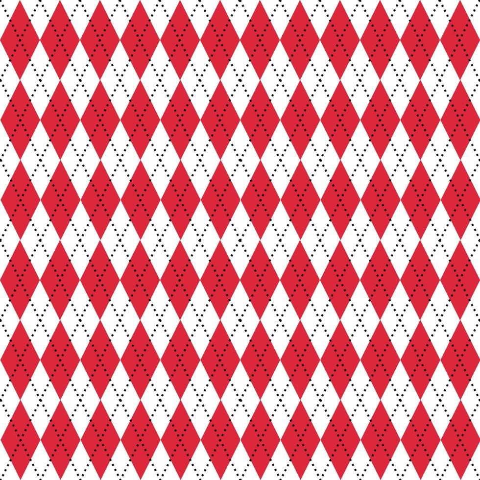 patrón de argyle sin fisuras, gráfico vectorial de costura geométrica neutral roja para papel de regalo, calcetines, suéteres, puentes o cualquier otro diseño de papel de año nuevo. Navidad vector