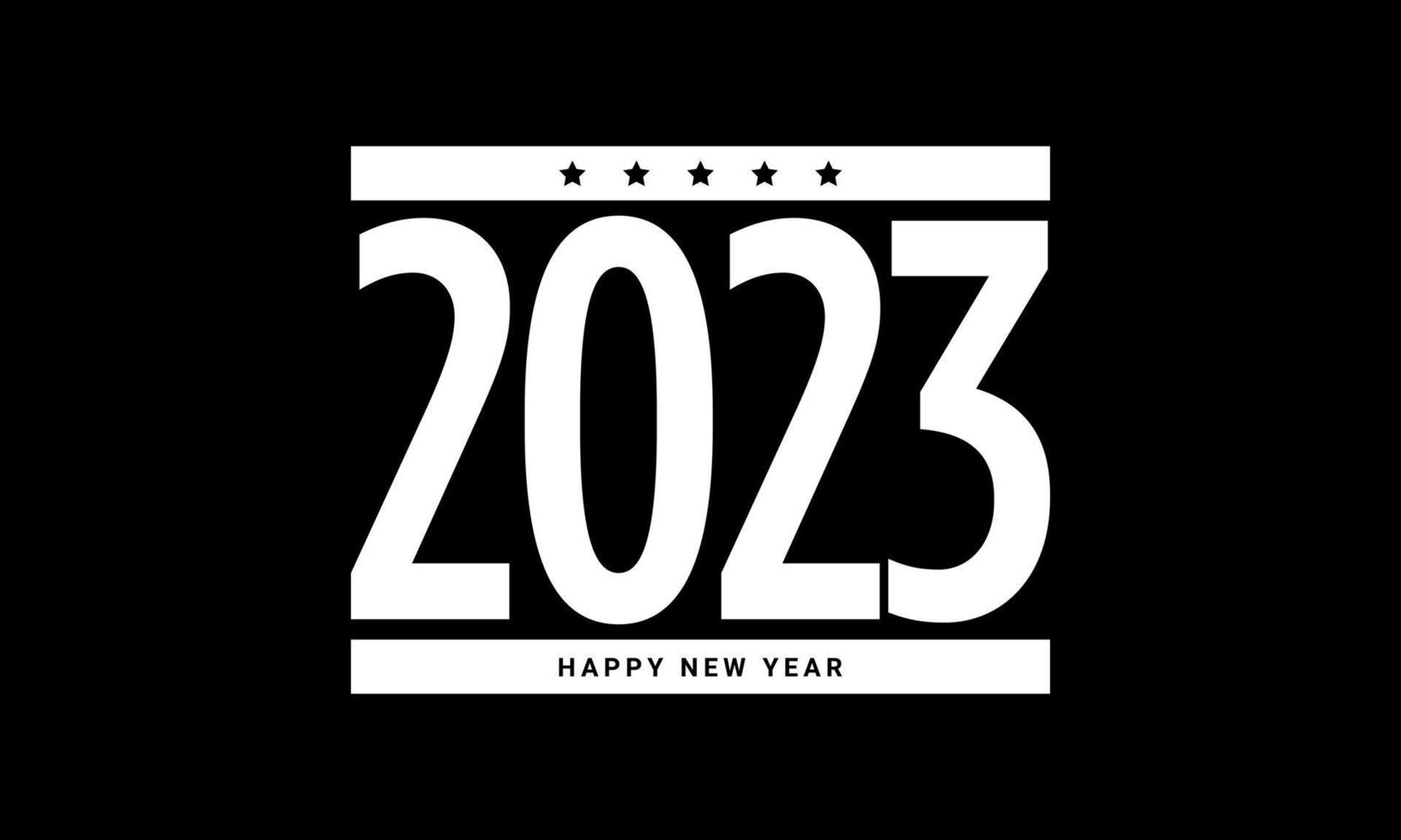 2023 Happy New Year Text Design Vector. vector