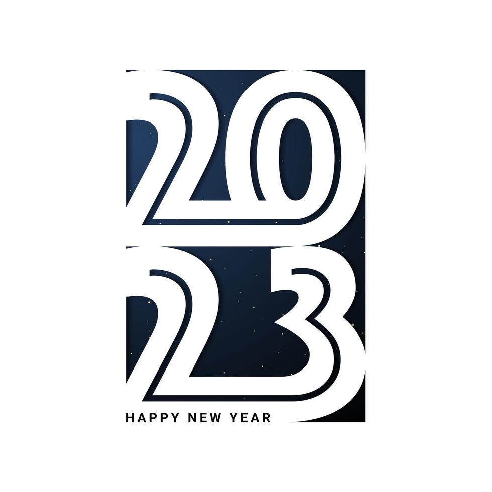 2023 Happy New Year Text Design Vector. vector