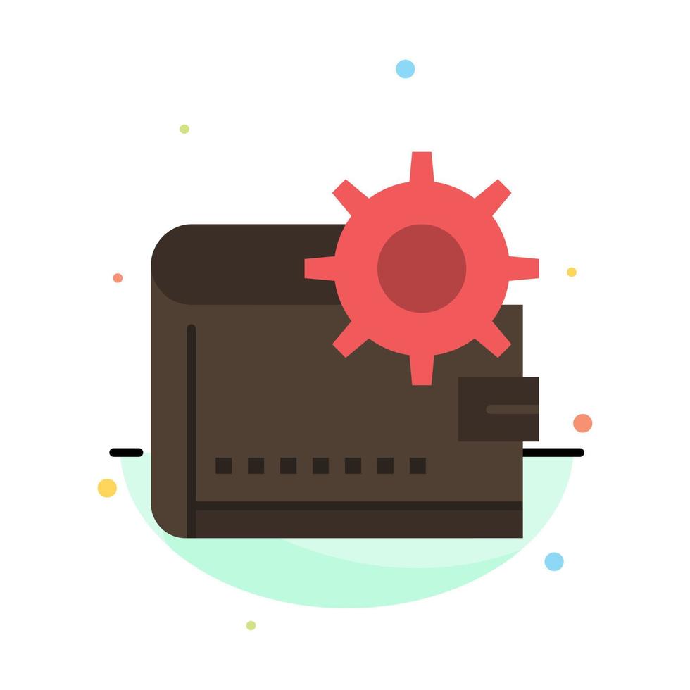 Wallet Cash Finance Money Personal Purse Making Abstract Flat Color Icon Template vector