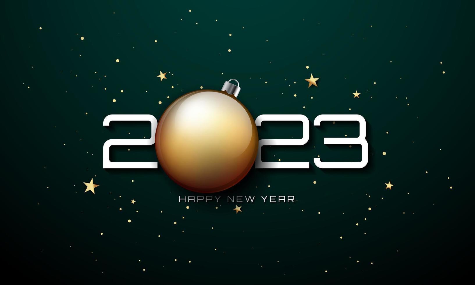 Diseño de fondo de feliz año nuevo 2023. ilustración vectorial vector