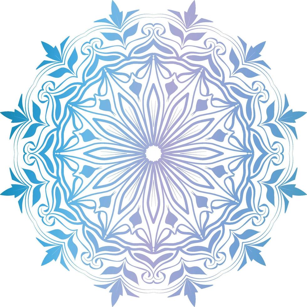 mandalas florales de enredaderas suavemente retorcidas círculo redondeado diseño de fondo azul aguamarina y púrpura ornamental vector