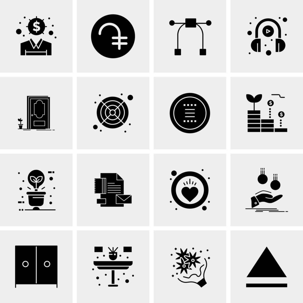 16 iconos universales de negocios vector ilustración de icono creativo para usar en proyectos relacionados con la web y dispositivos móviles