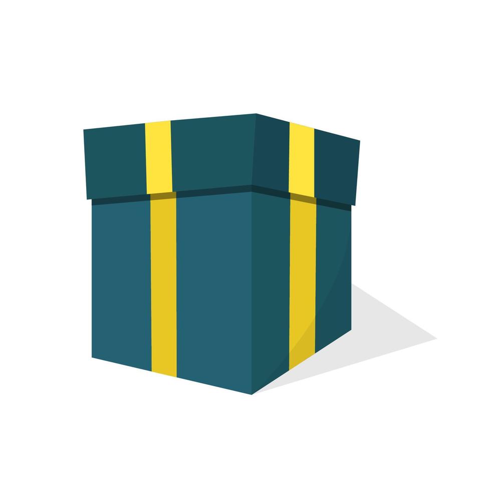 caja de regalo azul fondo blanco aislado vector