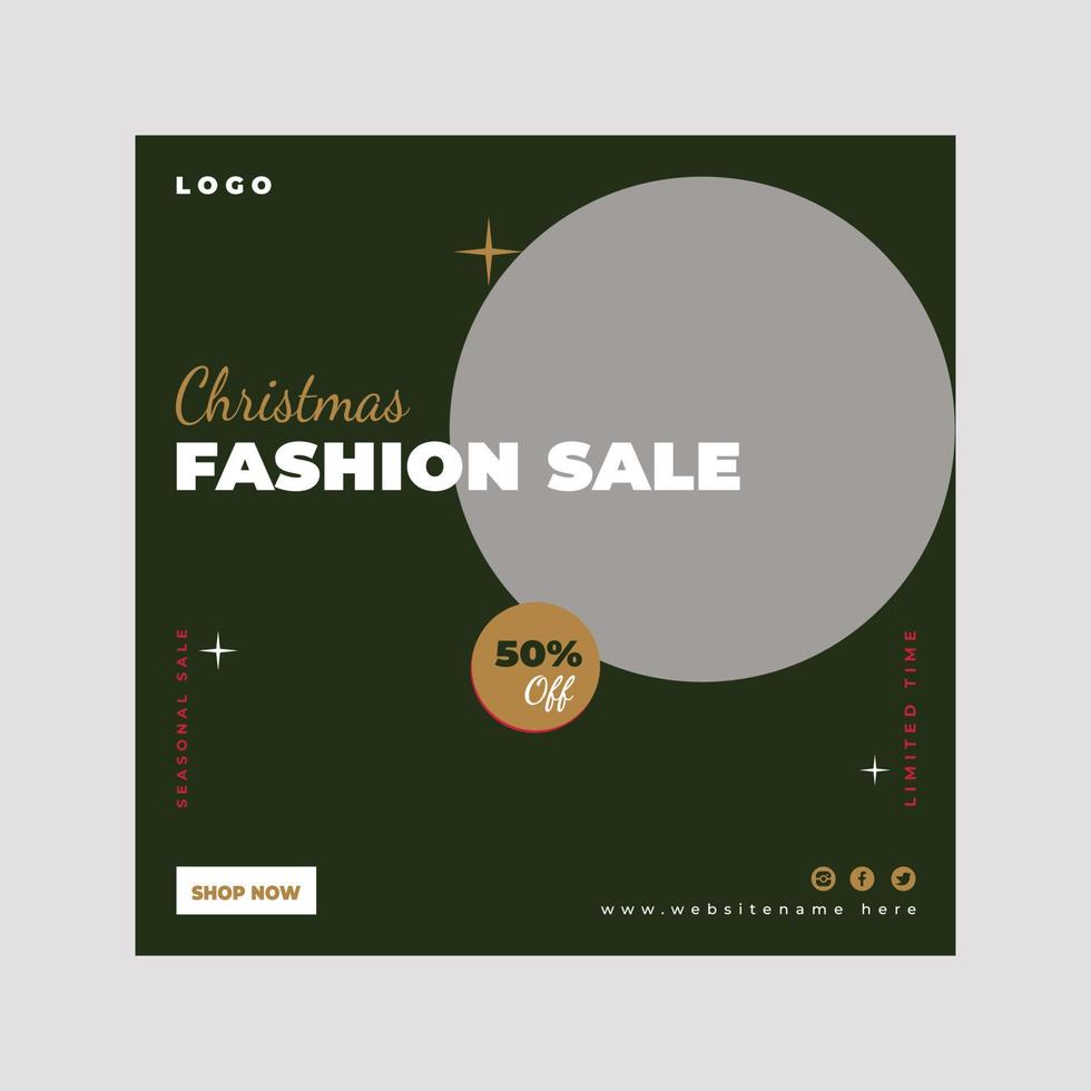 Christmas fashion sale Instagram post vector