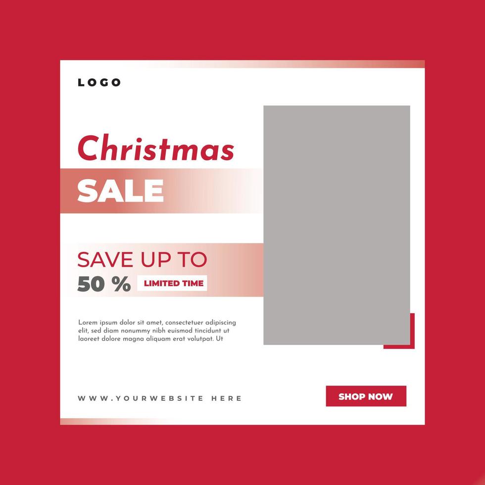 Christmas fashion social media post template vector