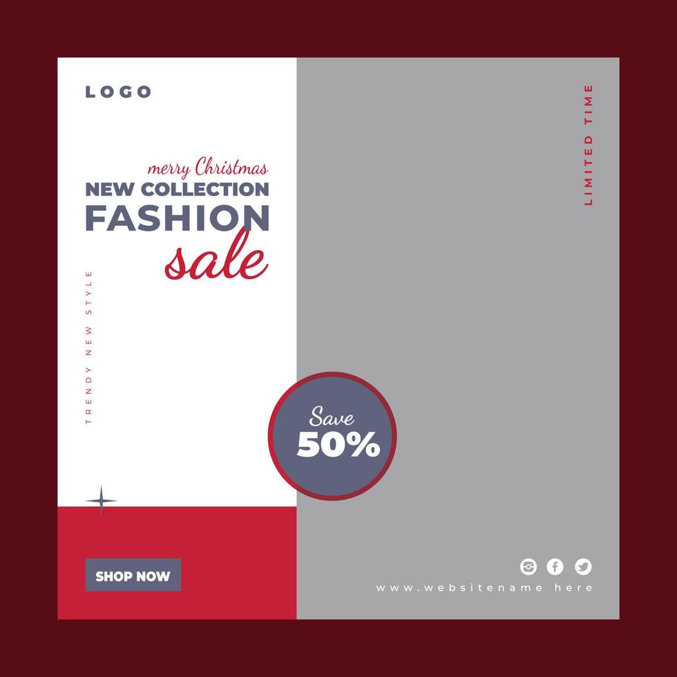Christmas Modern fashion social media banner vector