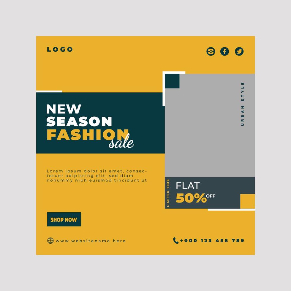 Fashion Instagram banner template vector