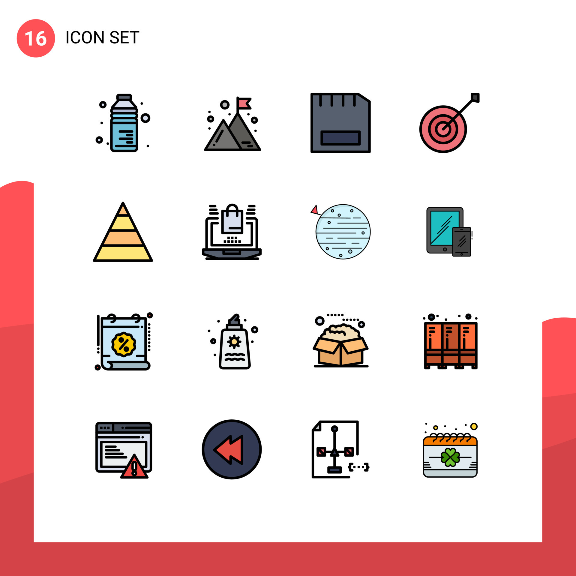 16 Creative Icons Modern Signs and Symbols of career sport card collection hardware Editable