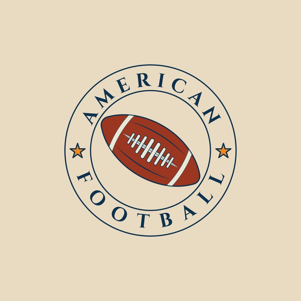 american football vintage logo with emblem vector illustration design