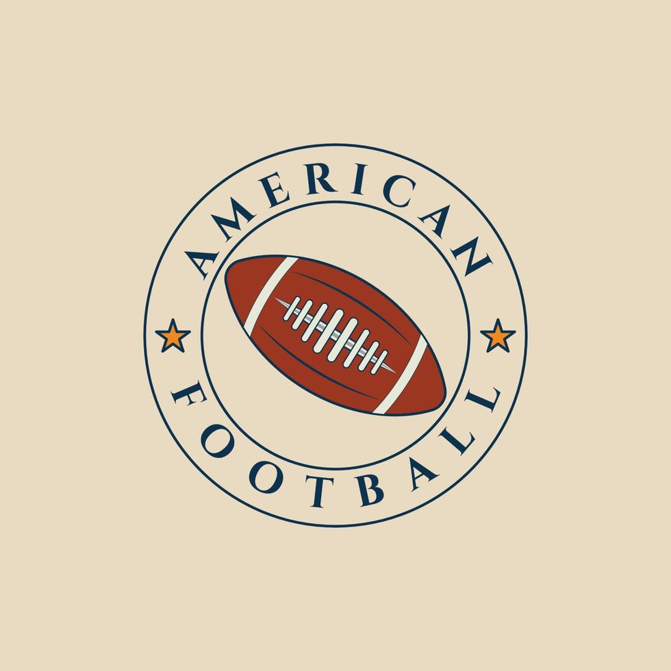 logotipo vintage de fútbol americano con diseño de ilustración de vector de emblema