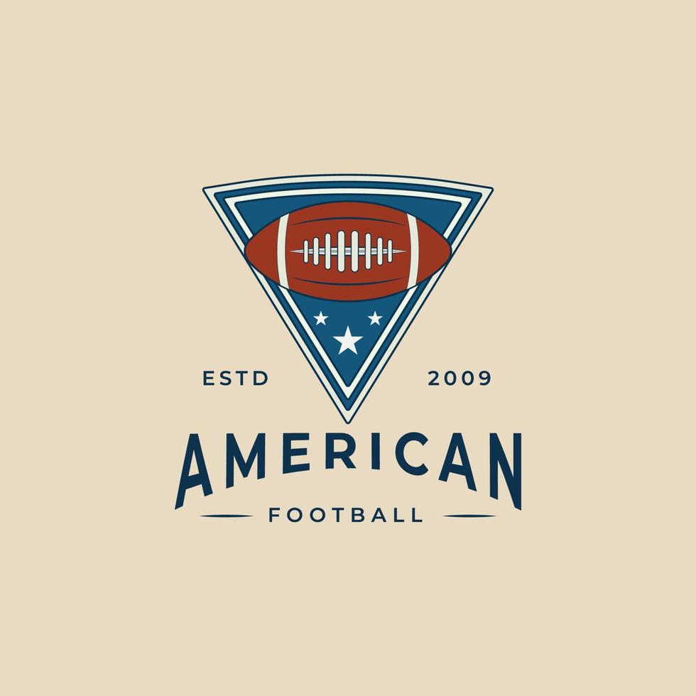 logotipo vintage de fútbol americano con diseño de ilustración de vector de emblema