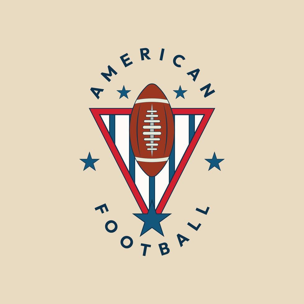 logotipo vintage de fútbol americano con diseño de ilustración de vector de emblema