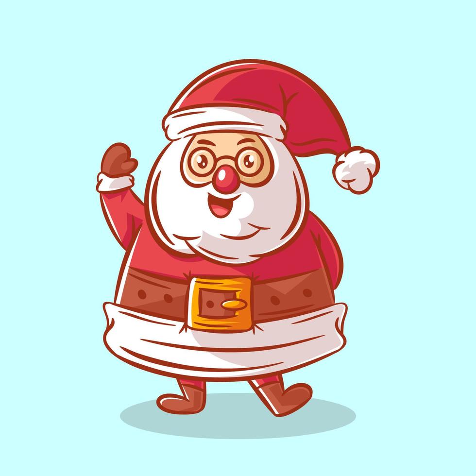 Santa claus raised his right hand vector