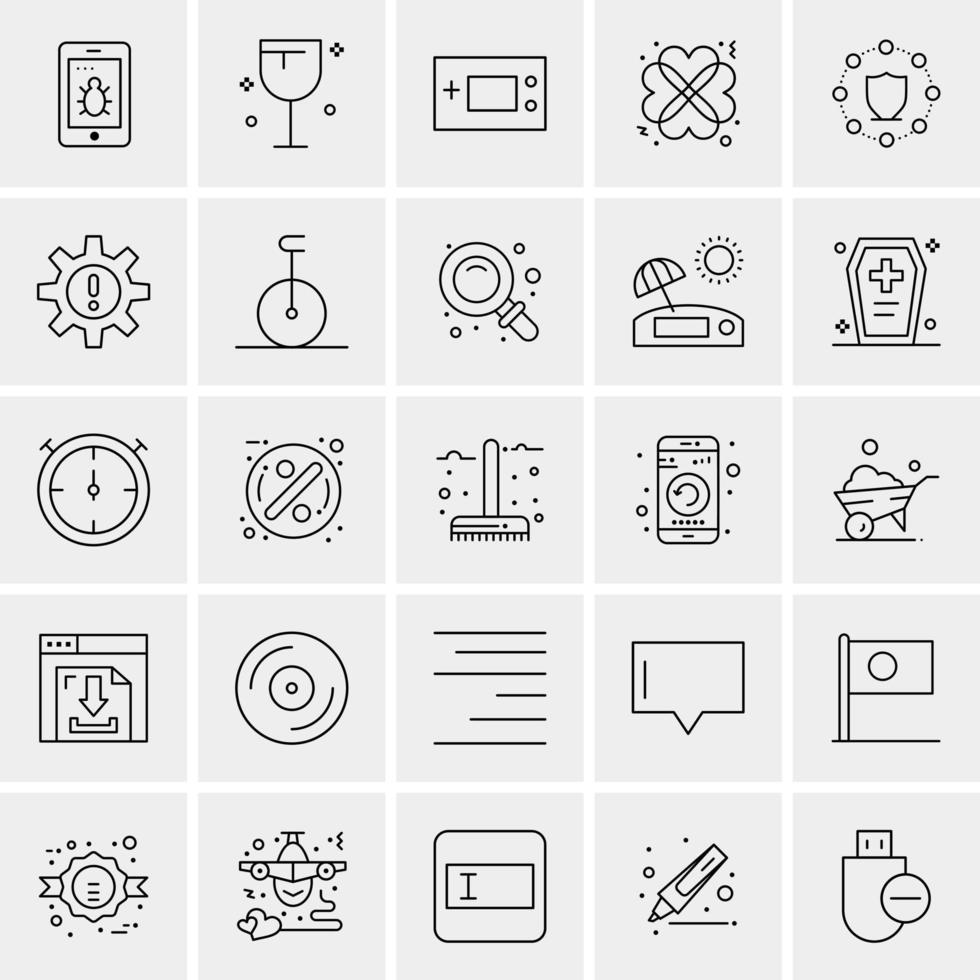 25 iconos de negocios universales vector ilustración de icono creativo para usar en proyectos relacionados con la web y dispositivos móviles