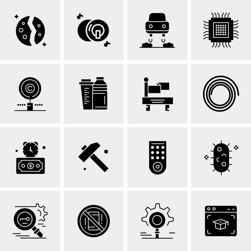 16 iconos universales de negocios vector ilustración de icono creativo para usar en proyectos relacionados con la web y dispositivos móviles