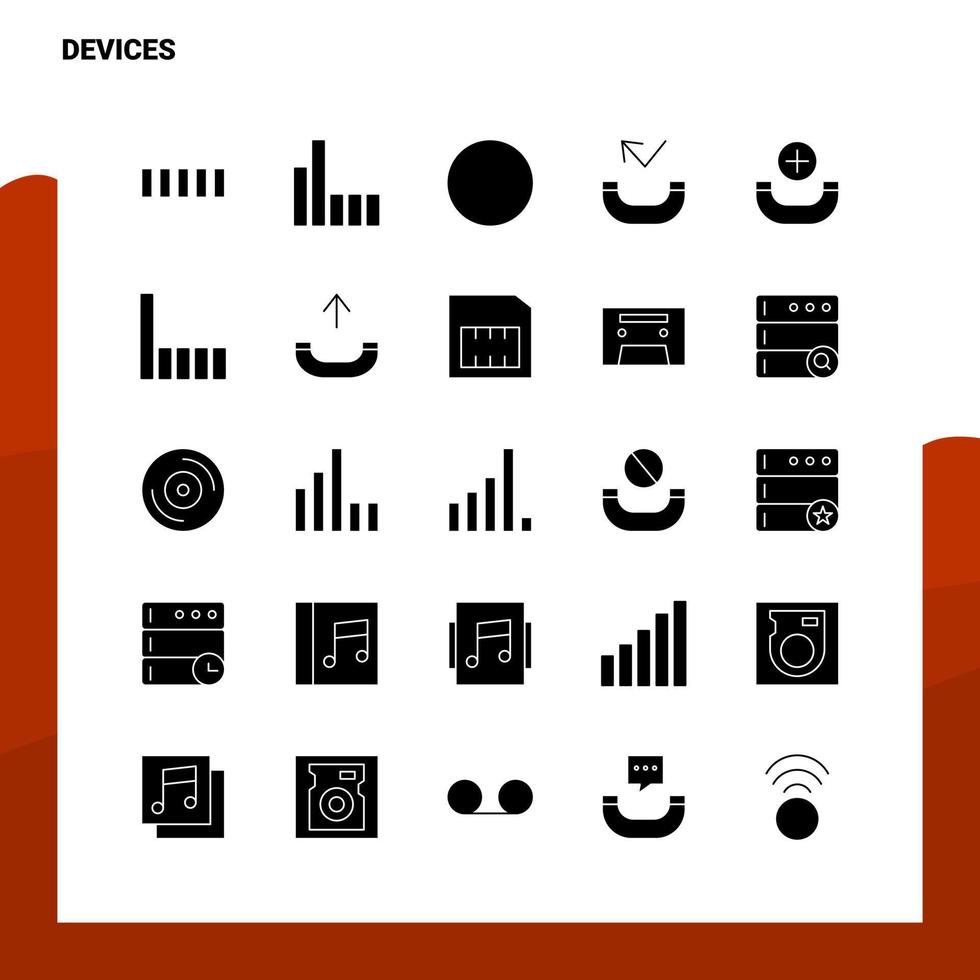 25 Devices Icon set Solid Glyph Icon Vector Illustration Template For Web and Mobile Ideas for business company