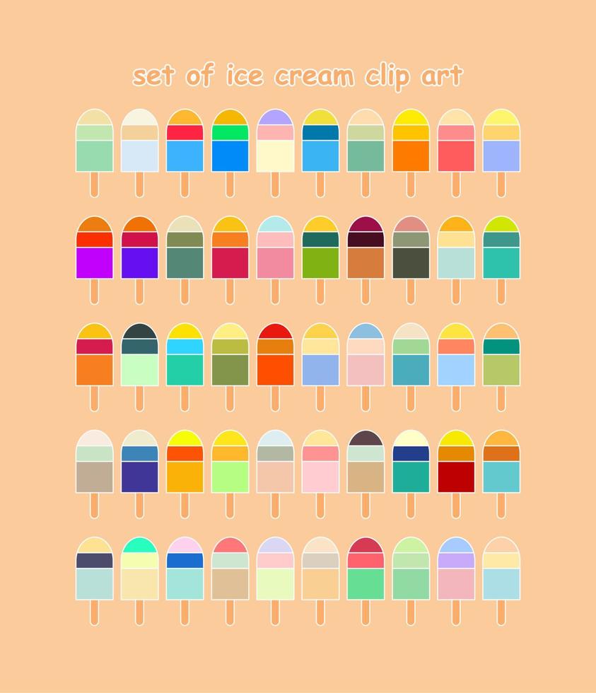 set of Ice Cream Clip Art vector