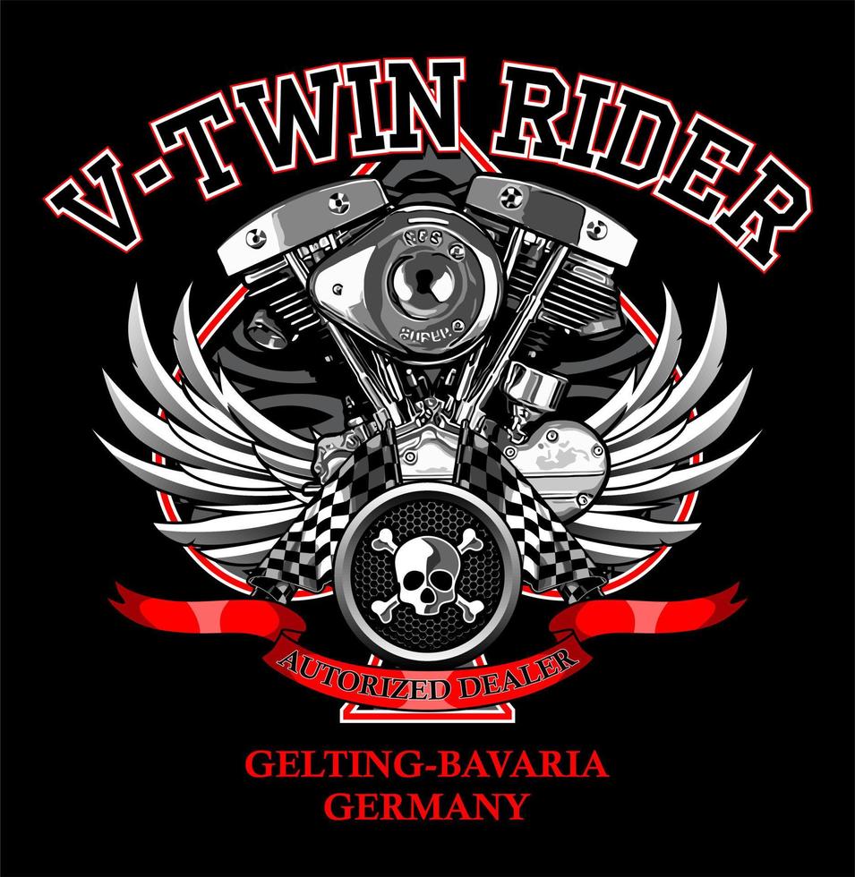 v twin engine vector template