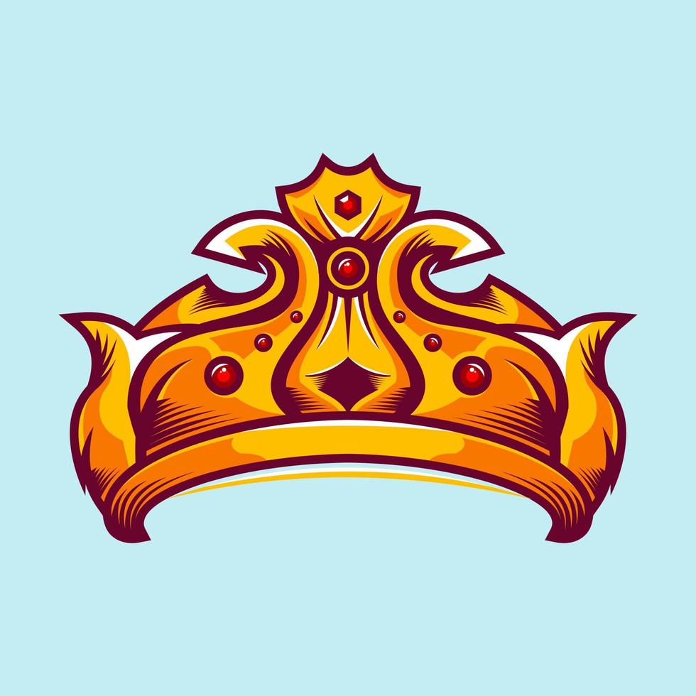 ilustración de vector de diseño de corona de oro