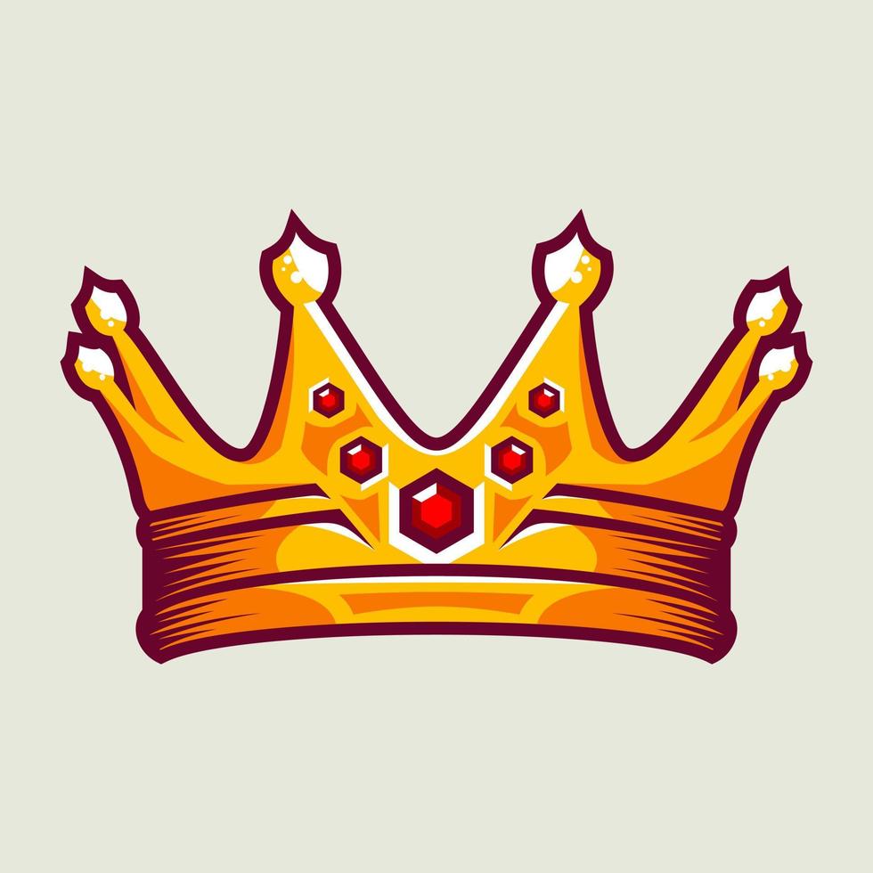 ilustración de vector de diseño de corona de oro