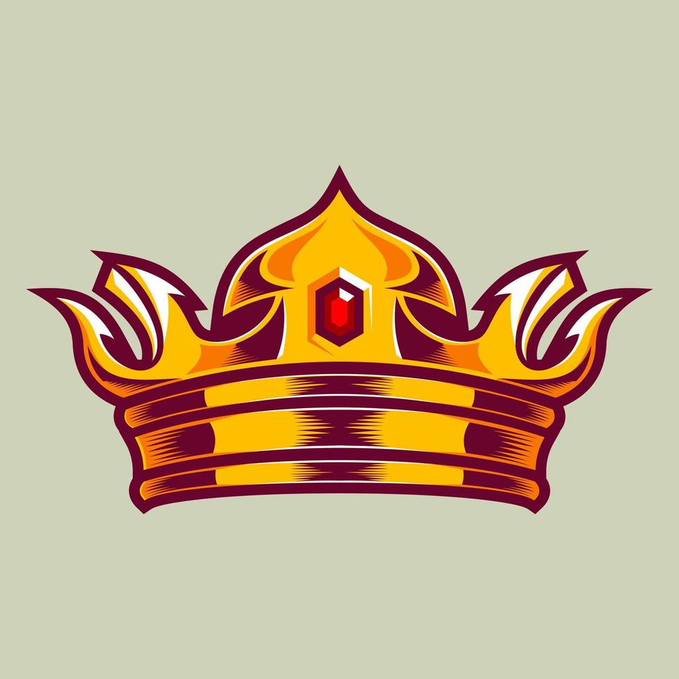 Vector gold crown design illustration