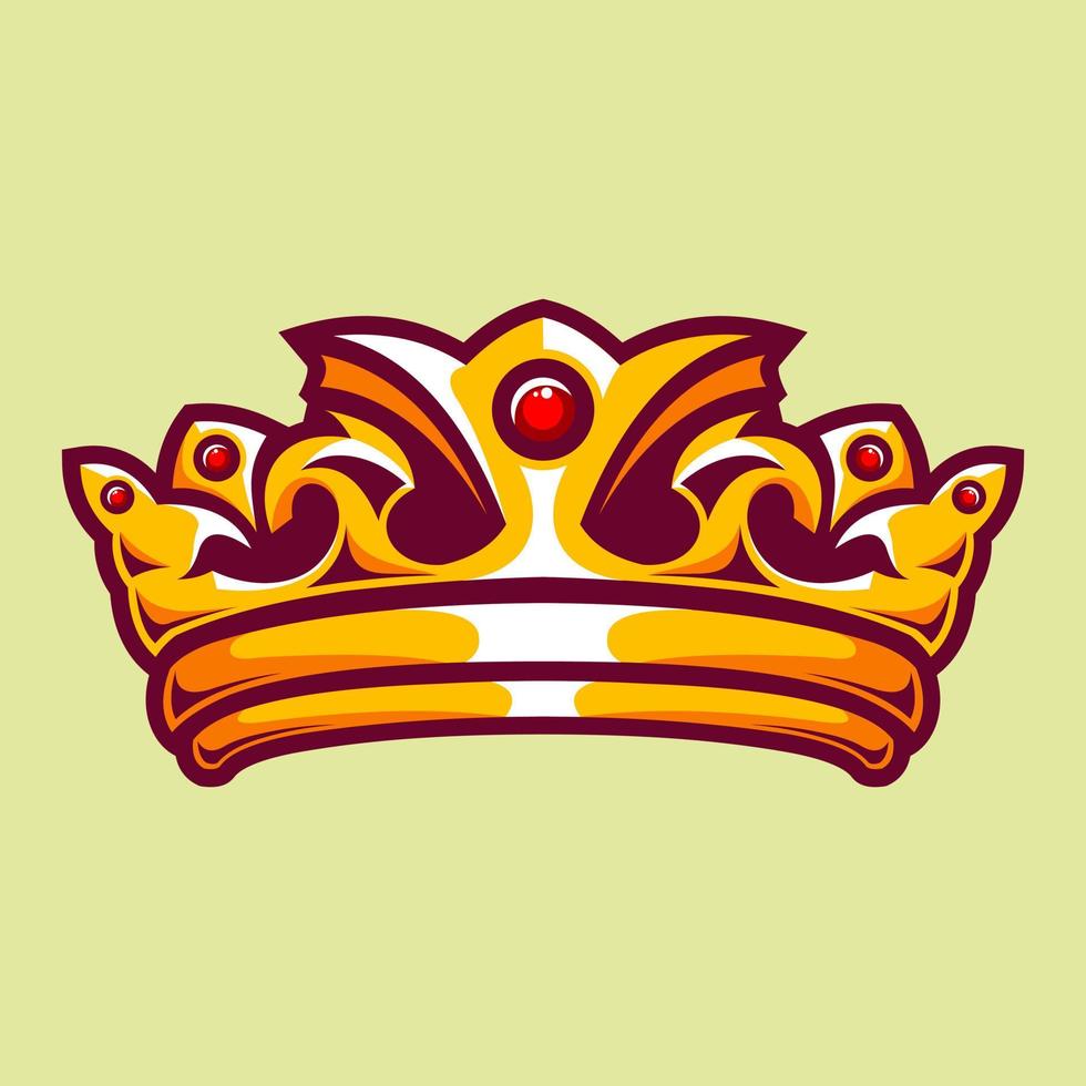 Illustration design gold crown vector