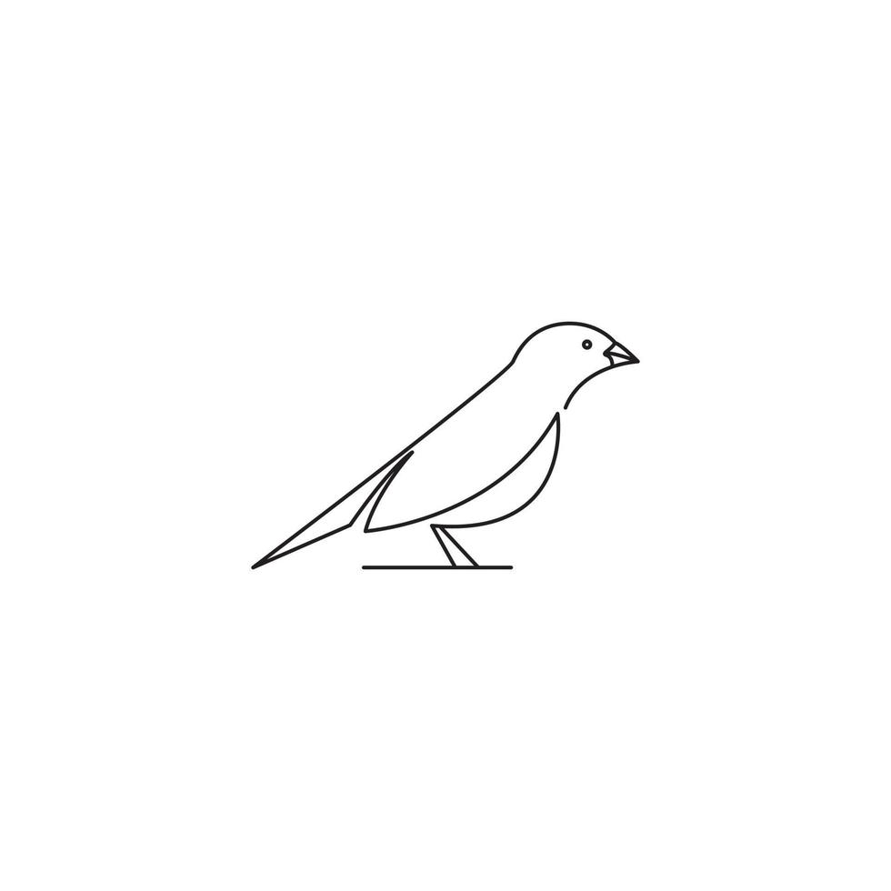canary bird with line style minimalist logo design vector icon illustration