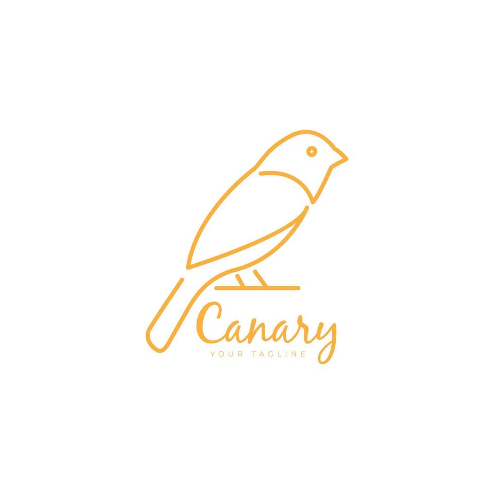 canary bird with a line style logo vector icon symbol illustration design