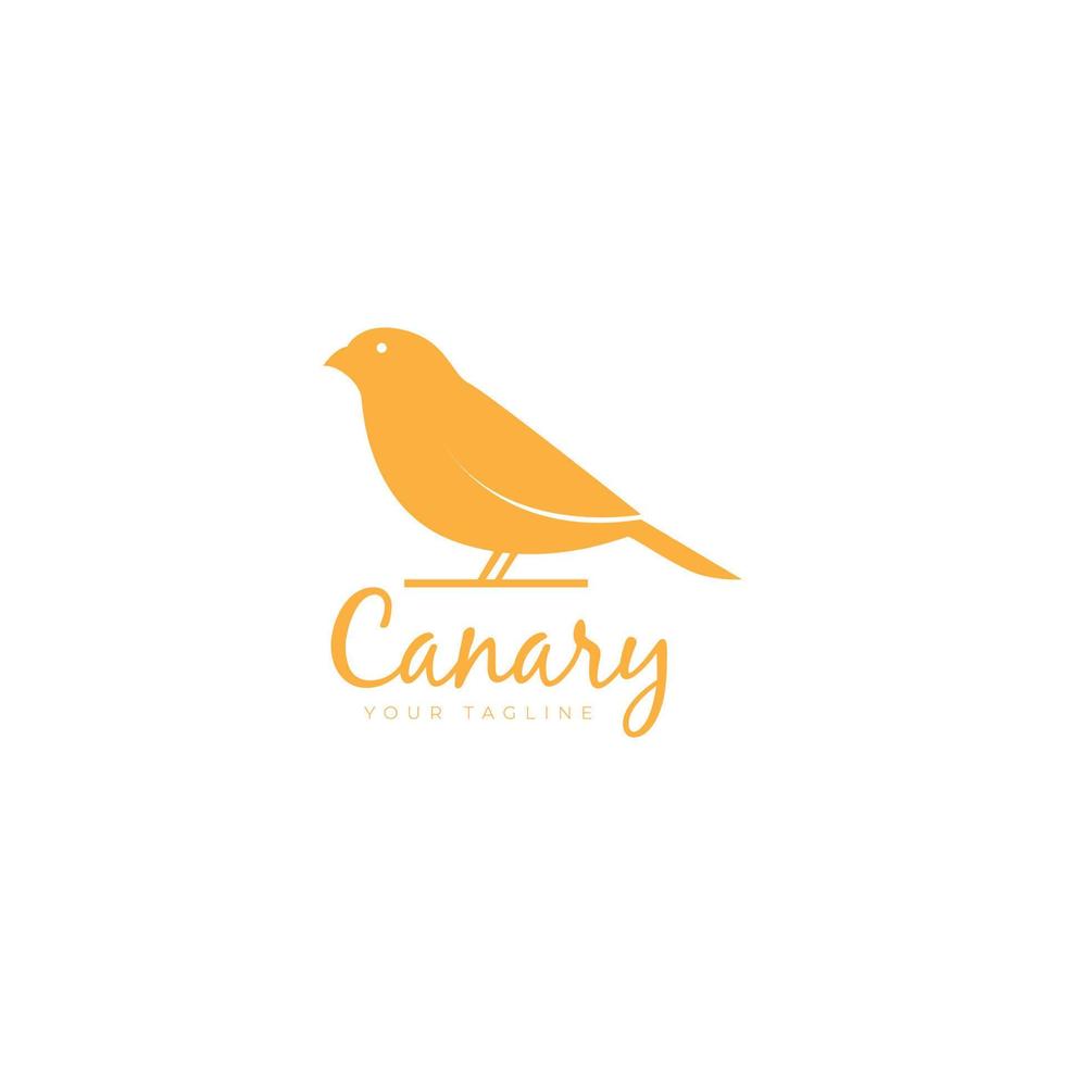 canary bird in yellow color logo design vector icon illustration
