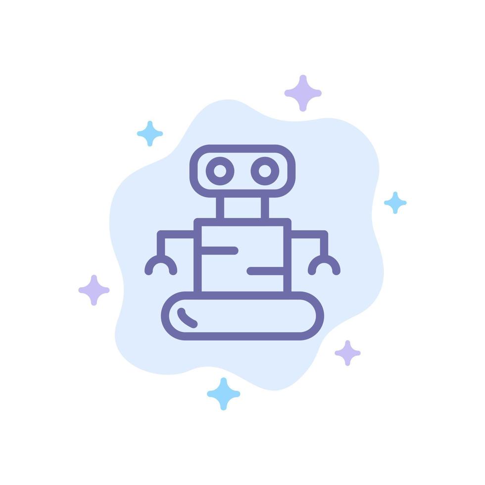Exoskeleton Robot Space Blue Icon on Abstract Cloud Background vector