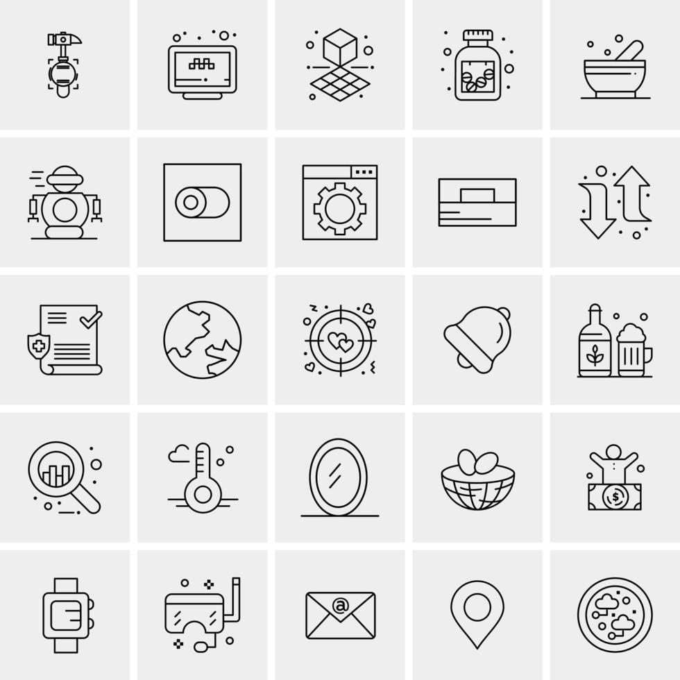 25 iconos de negocios universales vector ilustración de icono creativo para usar en proyectos relacionados con la web y dispositivos móviles