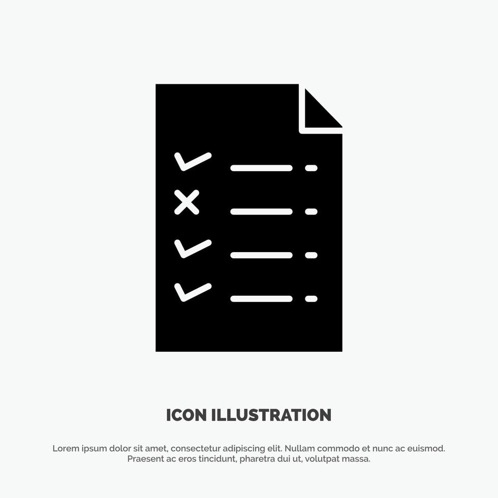 Document File Education solid Glyph Icon vector