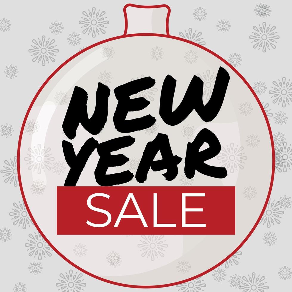 End of year sale poster or flyer design. Year end sale with gift box on red background vector