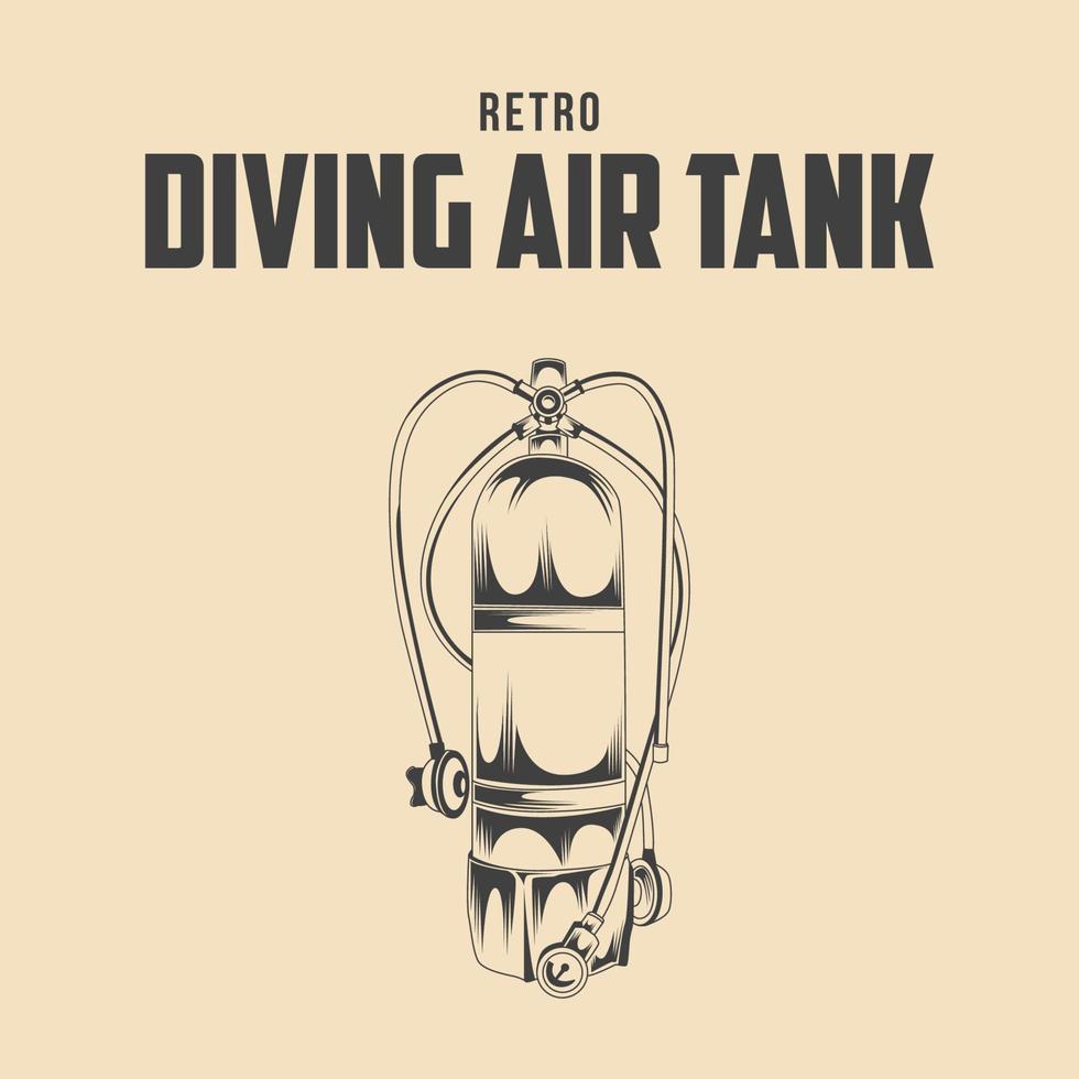Retro Scuba Diving Air Tank Vector Illustration