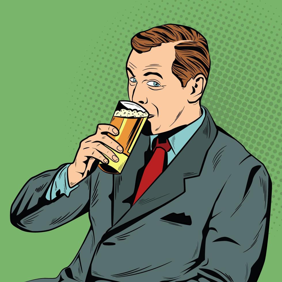 hombre cómico del arte pop con cerveza, hombre de la cerveza cómico del arte pop vector