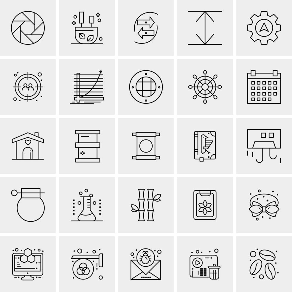 25 iconos de negocios universales vector ilustración de icono creativo para usar en proyectos relacionados con la web y dispositivos móviles