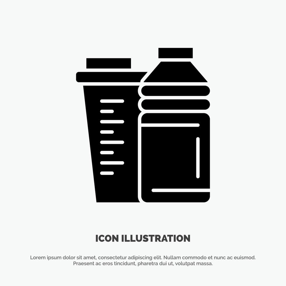 Bottle Drink Energy Shaker Sport solid Glyph Icon vector